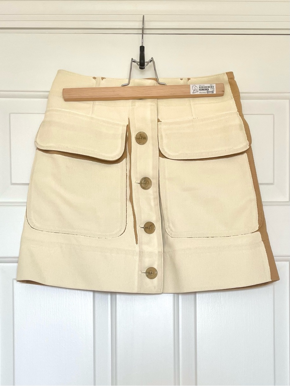 Acne Studios Painted-twill Skirt in Beige and Tan Size S